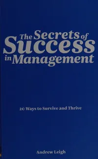 Cover of The secrets of success in management