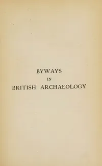 Cover of Byways in British archaeology