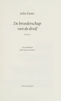 Cover of De broederschap van de druif