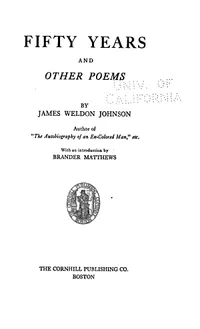 Cover of Fifty Years and Other Poems by James Weldon Johnson